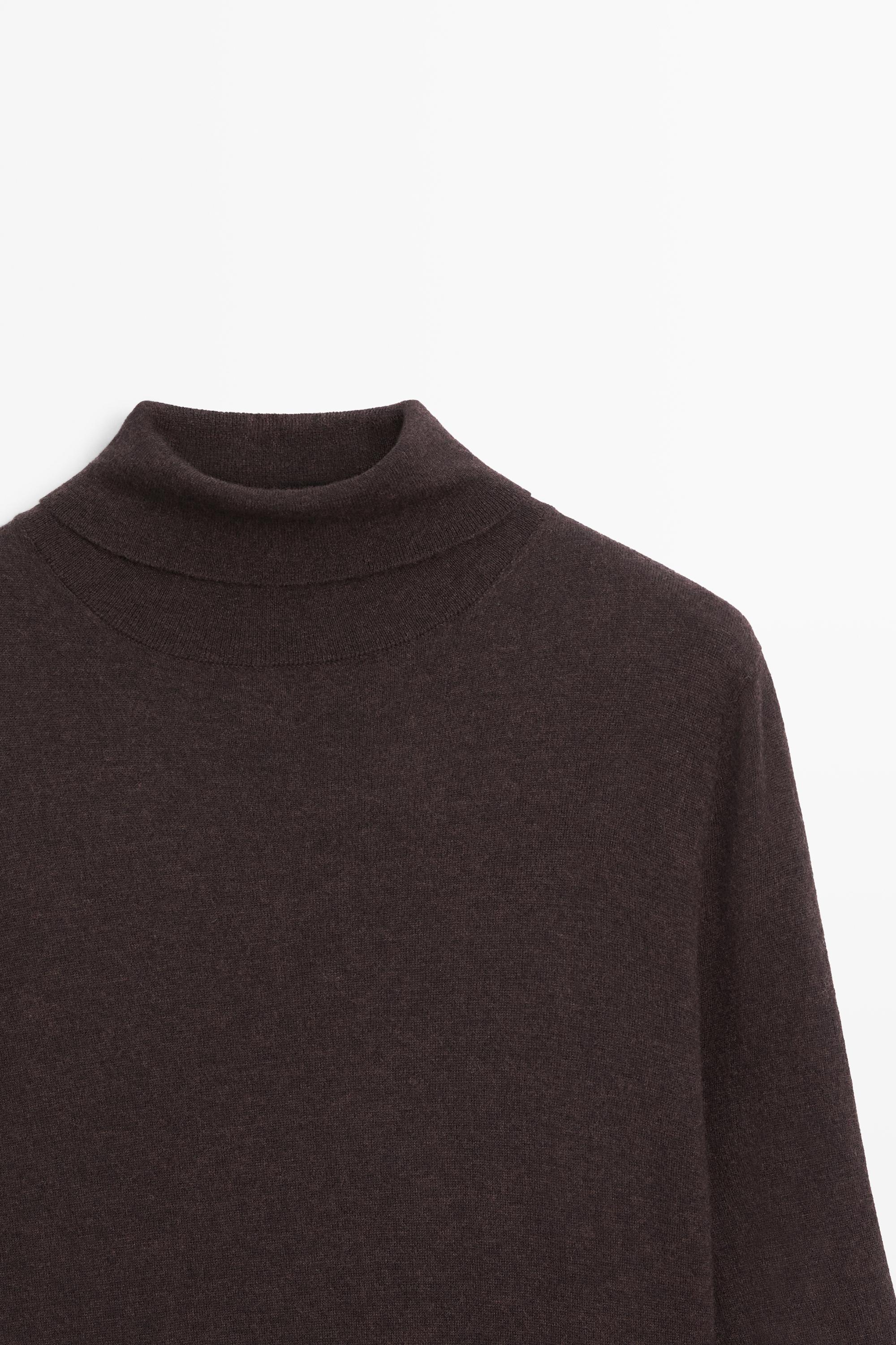 Wool blend knit dress with contrast detail